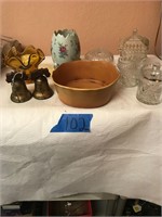 USA Bowl, Footed Egg, 2 Candy Dishes +
