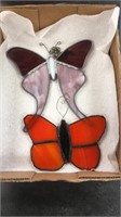 Two butterflies stained glass Sun catchers