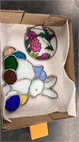 Easter/spring -bunny & hummingbird- stained glass