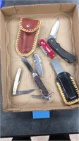 5 knives - one is a camillus w/ a case and a