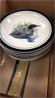 Folkcraft stone ware - loon lake - dishes set - 8