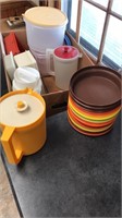 Large lot of multi colored Tupperware!