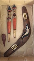 Aboriginal Boomerang-hand painted/ 2 hand made