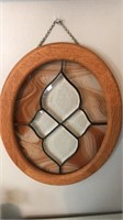 Oval stained glass wall decor