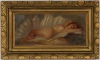 Signed Continental School Woman on Clamshell Oil