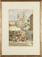 Anna Palm de Rosa Flower Seller Watercolor