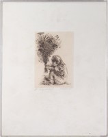 Jack Coughlin "Monkey with Bouquet" Etching
