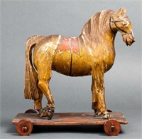 American Folk Art Pull Toy Horse