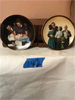 8 Norman Rockwell Plates in cardboard Cabinet