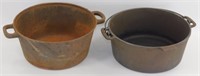 * 2 Cast Iron Dutch Ovens - Both Marked, 1 is
