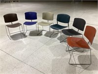 6 multicolored office chairs