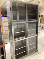 Stainless cabinet with sliding plexiglass doors
