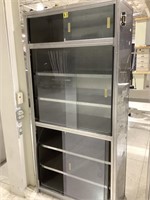 Stainless cabinet with sliding plexiglass doors