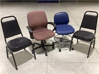 4 assorted office chairs
