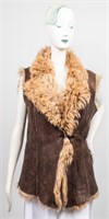 Beretta Curly Shearling Fur And Leather Vest