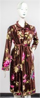 Leonard Paris Brown Floral Velvet Coat