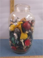 Vintage Jar With Game Pieces