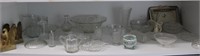 Shelf of Eagle Bookends, Pattern Glassware,