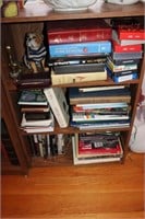 Shelf w/ contents; books, Sweet Union, Bibles,