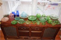 57 Mostly Green Depression Glassware