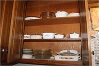 Kitchen Cabinet Contents; Corning Ware, Pie Pans,