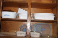 Kitchen Cabinet Contents; Corning ware, casserole