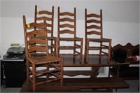 4pc Oak Ladder back chairs