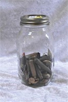 Mason Jar of Bullets & Coat Buttons