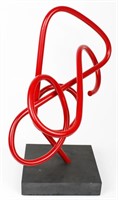 RAQUEL RUB "ABSTRACT 8" LUCITE WOOD BASE