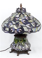 TIFFANY STYLE LAMP STAINED GLASS ILLUMINATED BASE