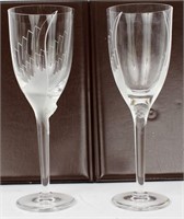 PAIR OF LALIQUE ANGEL CHAMPAGNE FLUTES