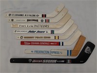 OHL, AHL, Junior & Minor Hockey Mini Sticks (8)