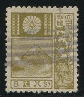 Japan 1929 #174a 8s Olive Green U F+