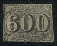 Brazil 1850 #28 600r Black F MH