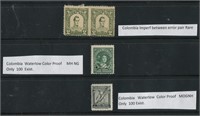 Colombia Waterlow Colour Proof Stamps