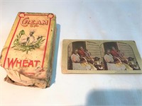 CARDBOARD BOX CREAM OF WHEAT AND STEREOVIEW CARD