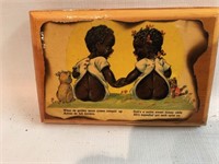 WOODEN BARE BOTTOMED KIDS PLAQUE 6-1/4"X4-1/4"