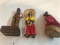 LOT OF WOODEN & WIRE FIGURES SIGNED CHAS HANNAH 4-