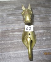 6" Brass Horse Head Wall Hanger