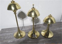 3 Brass Lamps 10" ,9" and 7"