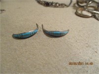 Steerling & Turquoise Earrings-1.3 g