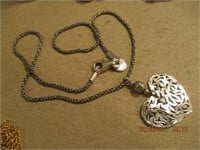 925 Necklace & 925 Heart Pendant-10.9 g