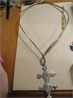925 Hoop Wire Necklace & 925 Pendant-23.9 g