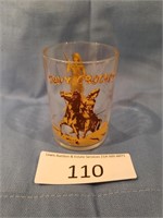 Rare Davy Crockett Advertising Sampler Glass 1950s