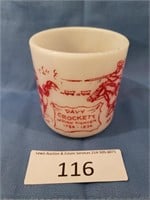 1950s Hazel Atlas Davy Crockett Indian Fighter Mug