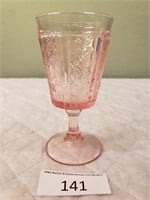 Pink Depression Glass Wine Glass