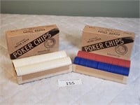 Two Boxes Vintage Styrene Interlock Poker Chips