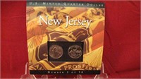 2 US Minted New Jersey Quarters in Display Folder