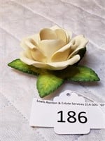 Unmarked Floral Yellow Rose Taper Holder