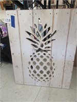wooden wall hanging pineapple decor 23" x 18"